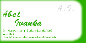 abel ivanka business card